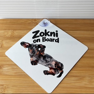 Kutyus az autóban / Dog on board fém autós tábla - otthon & életmód - autó - autós matrica - Meska.hu