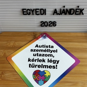 Figyelem felkeltő autós tábla (autista gyermek) - otthon & életmód - autó - autós matrica - Meska.hu