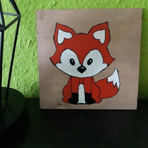 Kis róka - Kézzel festett fali kép - Meska.hu