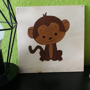 Kis majom - Kézzel festett fali kép - Meska.hu