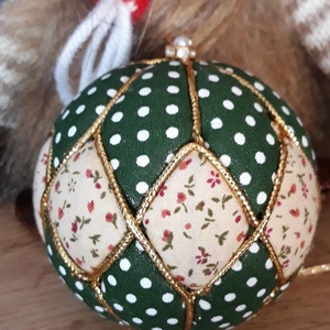 Egyedi barokk stílusú patchwork karácsonyi gömbdísz - karácsony - karácsonyi lakásdekoráció - karácsonyfadíszek - Meska.hu