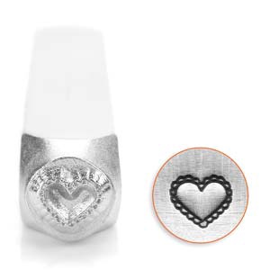 LACE HEART 6MM STAMP  - kellékek & szerszámok - gyöngyfűzés kellékek - egyéb alkatrész - Meska.hu