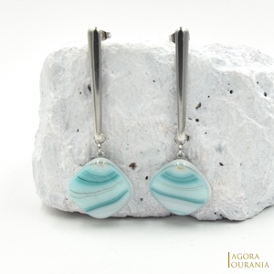 QUADRAT FUSING ÜVEGÉKSZER NO. 55, Ékszer, Fülbevaló, Lógó fülbevaló, Ékszerkészítés, Üvegművészet, MESKA