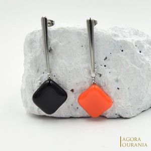 QUADRAT FUSING ÜVEGÉKSZER NO. 56, Ékszer, Fülbevaló, Lógó fülbevaló, Ékszerkészítés, Üvegművészet, MESKA