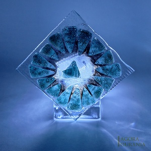 KARÁCSONY fa ÜNNEP üveg MÉCSES TARTÓ No. 97, Otthon & Életmód, Gyertya, illat, aroma, Mécses és mécsestartó, Gyertya-, mécseskészítés, Üvegművészet, MESKA