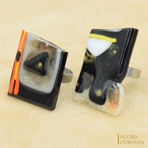 IKEBANA-DO FUSING ÜVEGÉKSZER NO. 109 - ékszer - gyűrű - statement gyűrű - Meska.hu