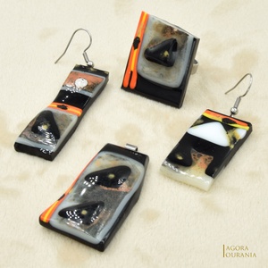 IKEBANA-DO FUSING ÜVEGÉKSZER NO. 107 - ékszer - nyaklánc - medál - Meska.hu