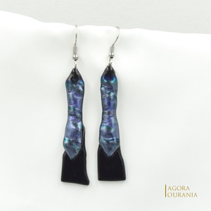 DICHROIC FUSING ÜVEGÉKSZER NO. 72, Ékszer, Fülbevaló, Lógó fülbevaló, Ékszerkészítés, Üvegművészet, MESKA