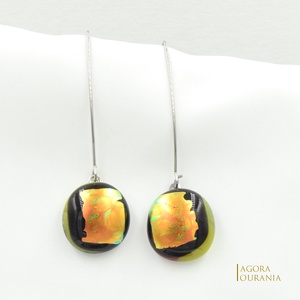 DICHROIC FUSING ÜVEGÉKSZER NO. 21, Ékszer, Fülbevaló, Lógó fülbevaló, Ékszerkészítés, Üvegművészet, MESKA