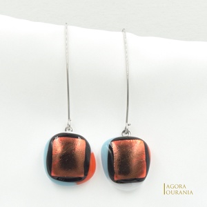 DICHROIC FUSING ÜVEGÉKSZER NO. 20 - ékszer - fülbevaló - lógó fülbevaló - Meska.hu