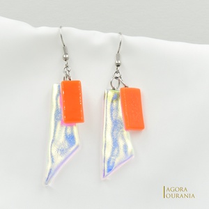 DICHROIC FUSING ÜVEGÉKSZER NO. 11 - ékszer - fülbevaló - lógó fülbevaló - Meska.hu