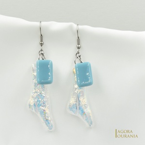 DICHROIC FUSING ÜVEGÉKSZER NO. 11, Ékszer, Fülbevaló, Lógó fülbevaló, Ékszerkészítés, Üvegművészet, MESKA