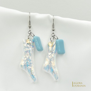 DICHROIC FUSING ÜVEGÉKSZER NO. 11 - ékszer - fülbevaló - lógó fülbevaló - Meska.hu