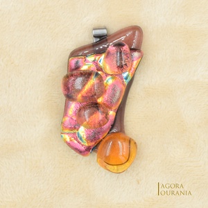 DICHROIC FUSING ÜVEGÉKSZER NO. 100 padlizsán barna - ékszer - ékszerszett - Meska.hu