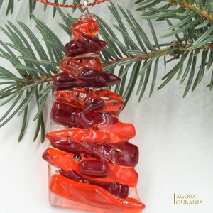 KARÁCSONYfa DÍSZ üveg ÜNNEP No. 94, Karácsony, Karácsonyi lakásdekoráció, Karácsonyfadíszek, Üvegművészet, MESKA