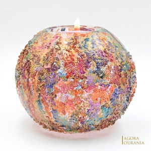 KARÁCSONY fa ÜNNEP üveg MÉCSES TARTÓ No. 83 - Meska.hu