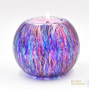 KARÁCSONY fa ÜNNEP üveg MÉCSES TARTÓ No. 83 - Meska.hu