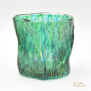 KARÁCSONY fa ÜNNEP üveg MÉCSES TARTÓ No. 84, Otthon & Életmód, Gyertya, illat, aroma, Mécses és mécsestartó, Gyertya-, mécseskészítés, Üvegművészet, MESKA