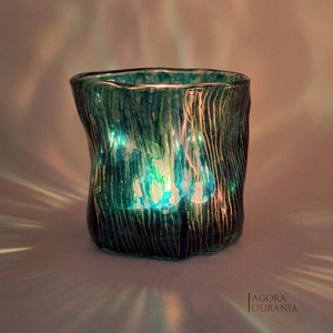 KARÁCSONY fa ÜNNEP üveg MÉCSES TARTÓ No. 84 - otthon & életmód - gyertya, illat, aroma - mécses és mécsestartó - Meska.hu