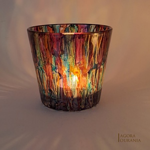 KARÁCSONY fa ÜNNEP üveg MÉCSES TARTÓ No. 85, Otthon & Életmód, Gyertya, illat, aroma, Mécses és mécsestartó, Gyertya-, mécseskészítés, Üvegművészet, MESKA