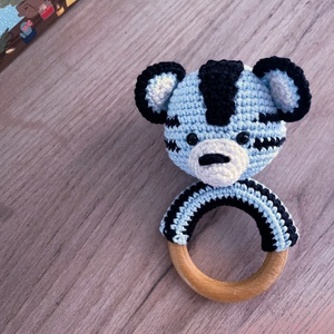 Amigurumi állatka - horgolt zebra - baba csörgő - játék & sport - plüssállat & játékfigura - maci - Meska.hu