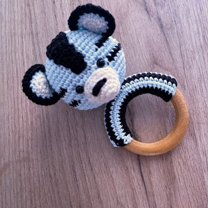 Amigurumi állatka - horgolt zebra - baba csörgő - játék & sport - plüssállat & játékfigura - maci - Meska.hu