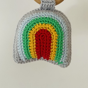 Szivárvány baba játék - amigurumi csörgő - baba - mama - baba játékok - szundikendő, alvóka - Meska.hu