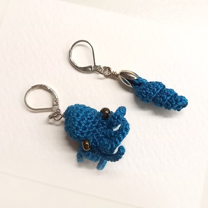 Kicsi polip, és egy csáp, horgolt fülbevaló - Meska.hu