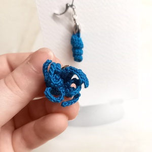 Kicsi polip, és egy csáp, horgolt fülbevaló - ékszer - fülbevaló - lógó fülbevaló - Meska.hu
