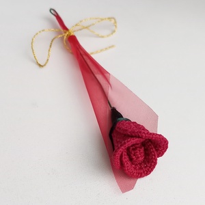 Horgolt csipke rózsa, 13cm, örök rózsa, rendelhető - otthon & életmód - dekoráció - virágdísz és tartó - csokor & virágdísz - Meska.hu