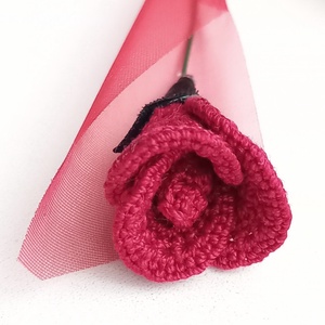 Horgolt csipke rózsa, 13cm, örök rózsa, rendelhető - otthon & életmód - dekoráció - virágdísz és tartó - csokor & virágdísz - Meska.hu