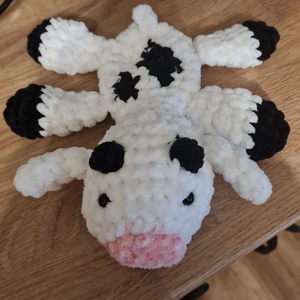 Horgolt tehén alvóka  - baba - mama - baba játékok - szundikendő, alvóka - Meska.hu