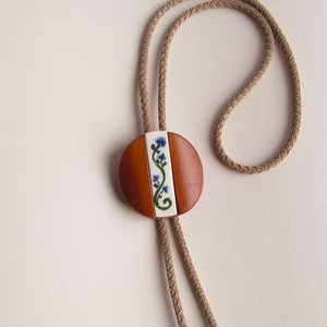 Bolo nyakkendő, kék virágos - ruha & divat - férfi ruha - nyakkendő - Meska.hu