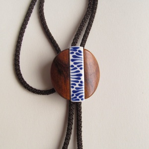 Bolo nyakkendő, kék írókás - ruha & divat - férfi ruha - nyakkendő - Meska.hu