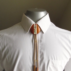 Bolo nyakkendő, rózsaszín virágos - Meska.hu