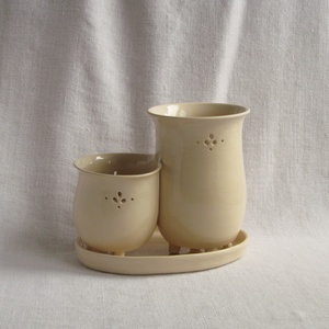 Evőeszköz szárító, két részes, áttört díszítéssel - Meska.hu