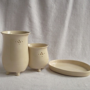 Evőeszköz szárító, két részes, áttört díszítéssel - táska & tok - uzsonna- & ebéd tartó - evőeszköz tartó - Meska.hu