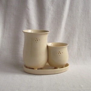 Evőeszköz szárító, két részes, áttört díszítéssel - táska & tok - uzsonna- & ebéd tartó - evőeszköz tartó - Meska.hu