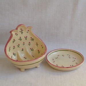 Szappantartó kis virágokkal, tálkával - otthon & életmód - fürdőszoba - szappantartó - Meska.hu