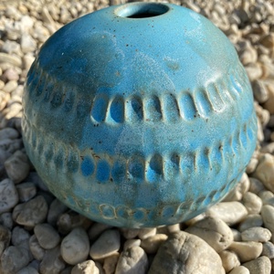 Türkizkék kerámia váza, Otthon & Életmód, Virágdekoráció, Virágtartó, Váza, , MESKA