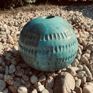 Türkizkék kerámia váza - otthon & életmód - virágdekoráció - virágtartó - váza - Meska.hu