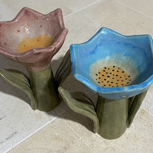 Kerámia tulipán, méhecske itató - otthon & életmód - ház & kert - kerti dísz - Meska.hu