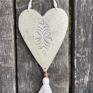 Kerámia szív - otthon & életmód - dekoráció - fali és függő dekoráció - falra akasztható dekor - Meska.hu