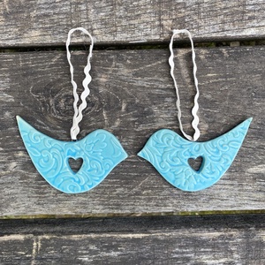 Türkizkék madárka - otthon & életmód - dekoráció - fali és függő dekoráció - függődísz - Meska.hu