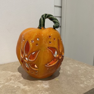 Kézzel Készített Kerámia Tök Lámpás  - otthon & életmód - dekoráció - halloween - halloweeni tök - Meska.hu