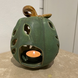 Kézzel Készített Kerámia Tök Lámpás  - otthon & életmód - dekoráció - halloween - halloweeni tök - Meska.hu
