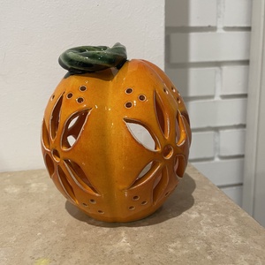 Kézzel Készített Kerámia Tök Lámpás  - otthon & életmód - dekoráció - halloween - halloweeni tök - Meska.hu