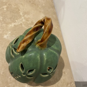 Kézzel Készített Kerámia Tök Lámpás  - otthon & életmód - dekoráció - halloween - halloweeni tök - Meska.hu