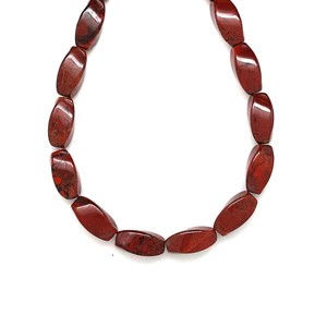 Jáspis breccsa tégla csavart 7x14mm ékszerkészítő alapanyag (füzér), Kellékek & szerszámok, Ásvány alapanyag, Ásványfüzér, , MESKA