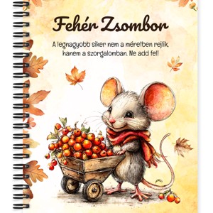 Személyre szabható - Cuki őszi gyűjtögető kisegér mintás A5-ös füzet, Otthon & Életmód, Papír, írószer, Jegyzetfüzet & Napló, , MESKA